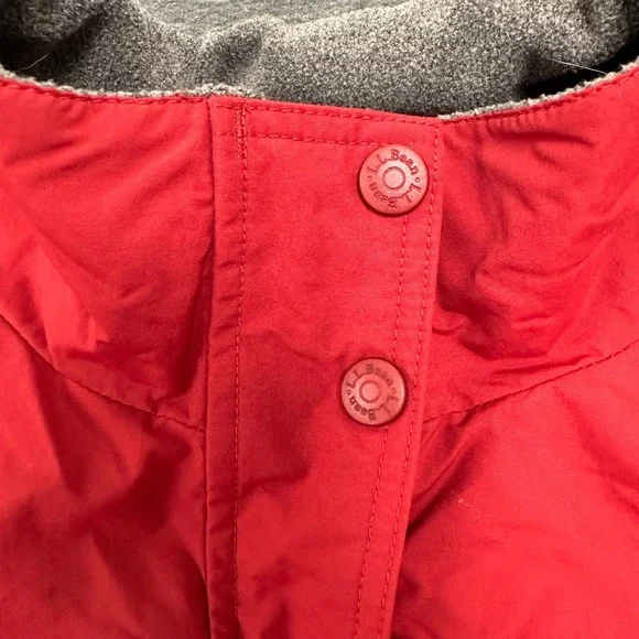 LL Bean Red Fleece Lined Jacket with Mountain Logo Size XL Hiking Winter Warm - Picture 13 of 16